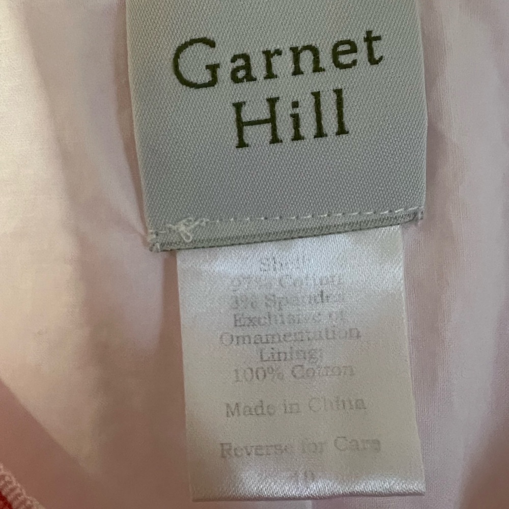 Garnet Hill 10 Pink White Seersucker Sleeveless Knee Length Dress - Picture 6 of 7